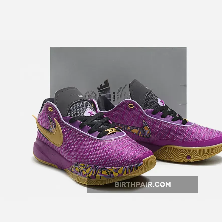 Lebron 20 Gold And Purple Nike LeBron 20 'Young Heirs' Vivid Purple/Metallic Gold-Black-Lilac-Solar Flare