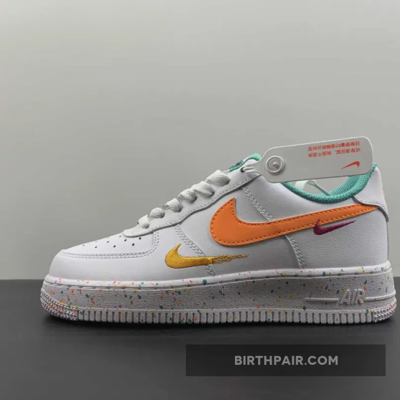 White And Teal Air Force 1 / Nike Air Force 1 Low 'Leap High' Multi-Swoosh