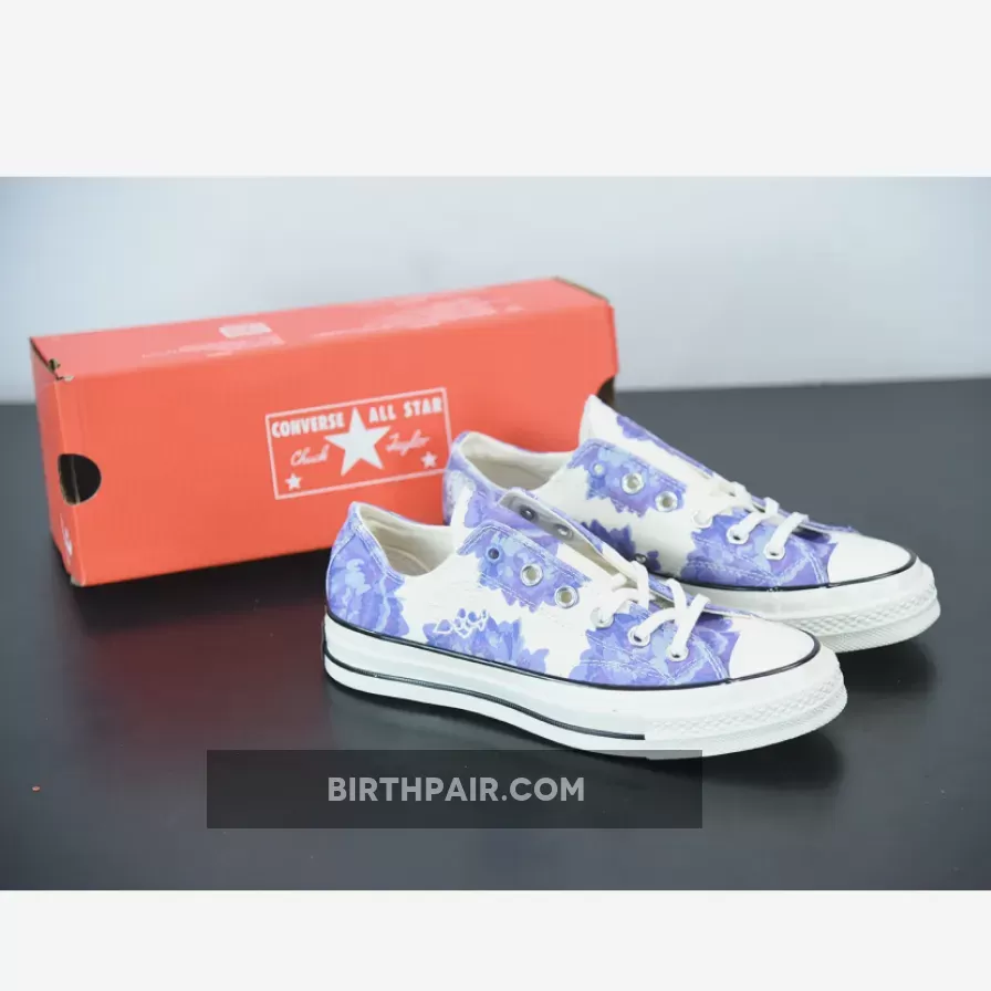 Converse Chuck 70 Low 'Floral' Beige/Purple Canvas 570581C Lavender Converse Low Tops