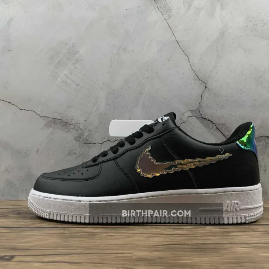 Nike Air Force 1 Low 'Iridescent Pixel' Black/Multi-Color-White CV1699-002 - nike pixel black