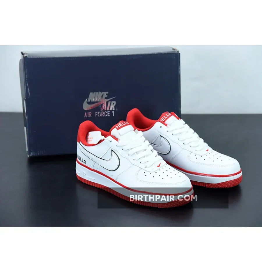 Nike Air Forces Red / Nike Air Force 1 Low 'HELLO' White/University Red/Black