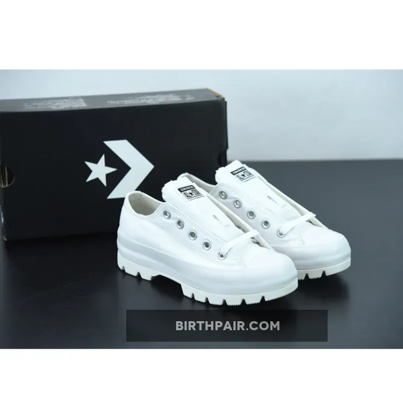 Converse Lugged Canvas Chuck Taylor All Star Low Top Triple White #low lugged converse