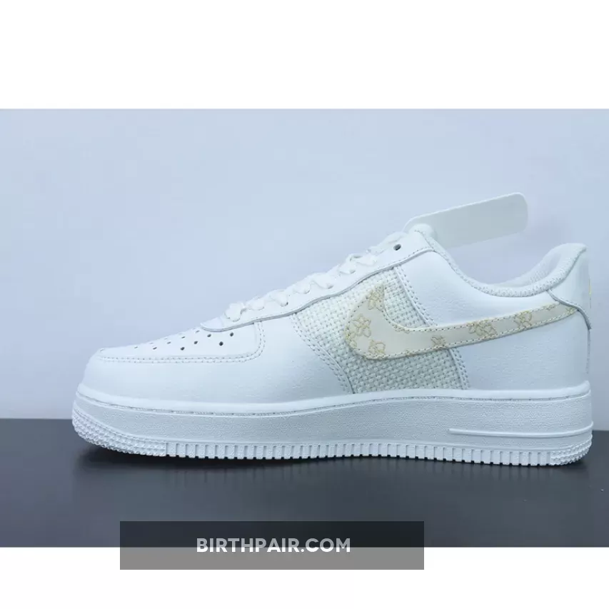 Air Forces With Flowers / Nike Air Force 1 Low 'Flower Swoosh' White Gold