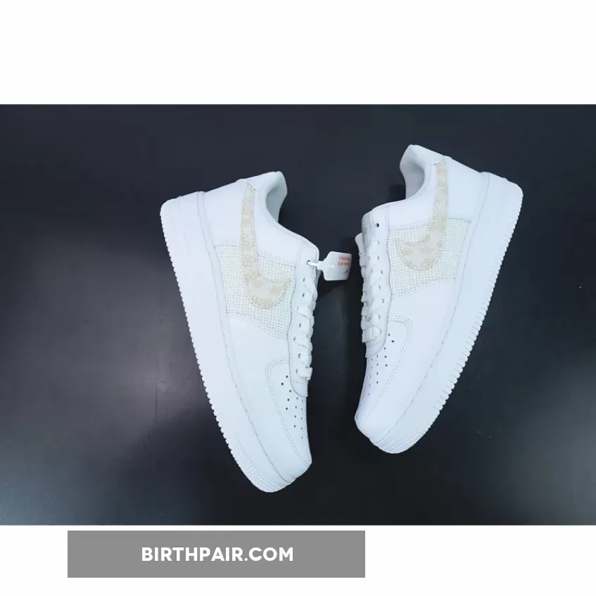 Air Forces With Flowers / Nike Air Force 1 Low 'Flower Swoosh' White Gold