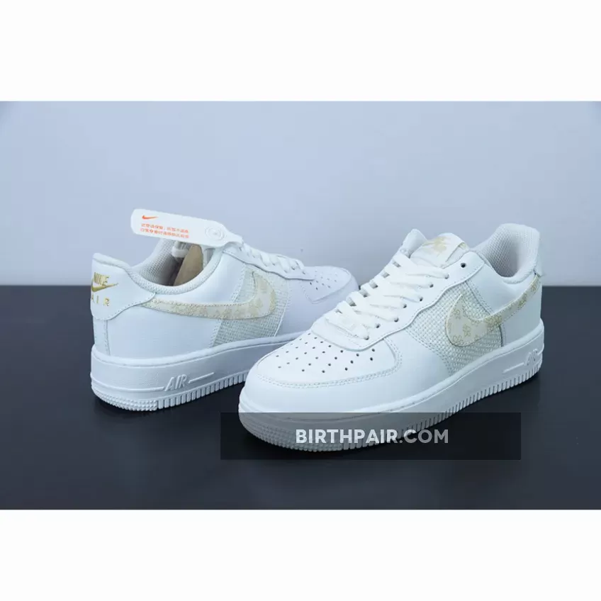 Air Forces With Flowers / Nike Air Force 1 Low 'Flower Swoosh' White Gold