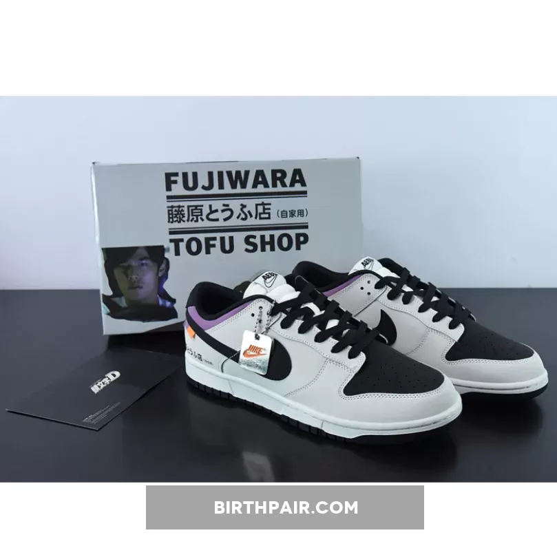 no-brainer* x Nike Dunk Low 'AE86' Grey Black Purple DD1391-107 - fujiwara dunks