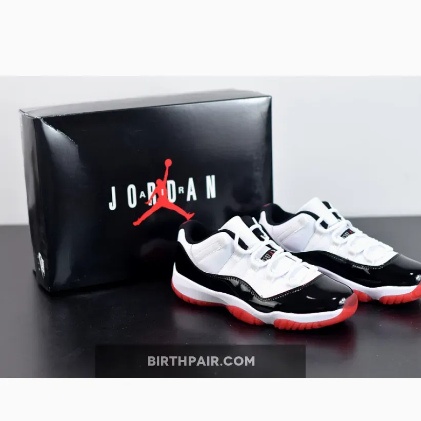Air Jordan 11 Low 'Concord Bred' White/University Red-Black-Tru AJ11 Concord Bred 11