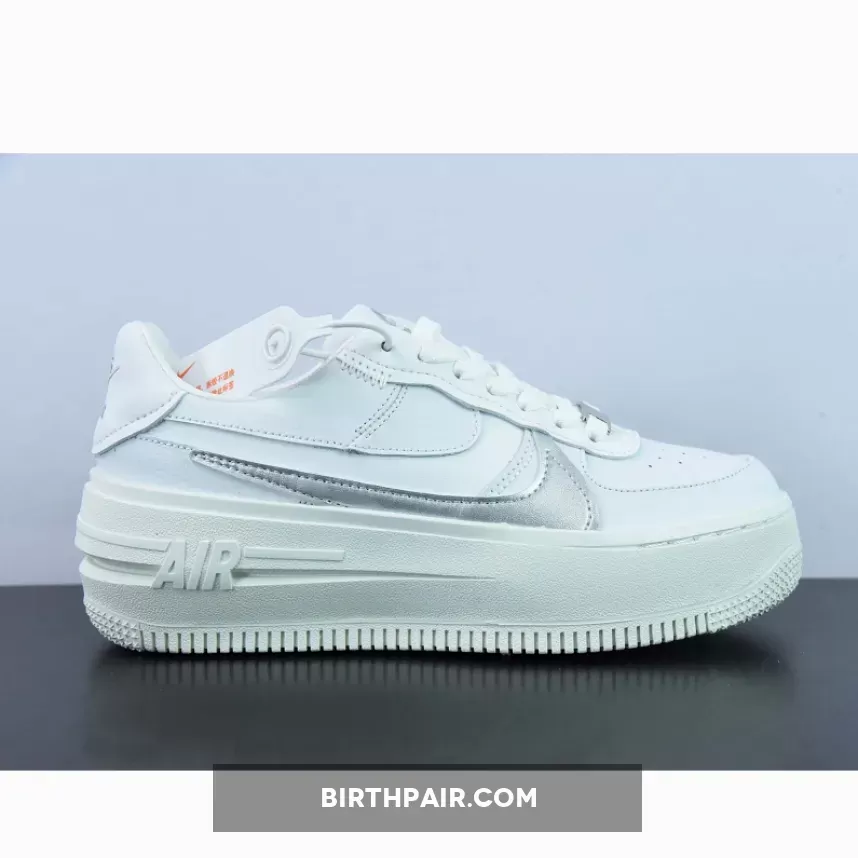 Nike Air Force 1 PLT.AF.ORM White Grey , Metallic Silver Air Force 1