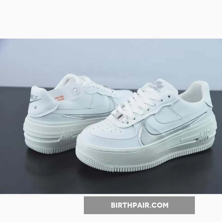 Nike Air Force 1 PLT.AF.ORM White Grey , Metallic Silver Air Force 1