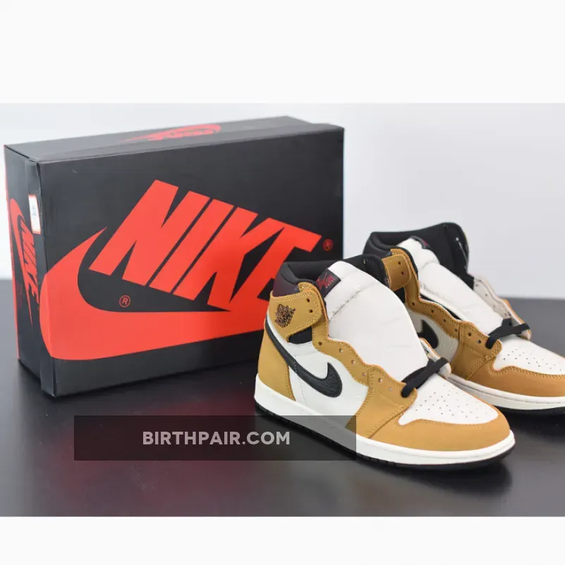 Air Jordan 1 'Rookie of the Year' Golden Harvest/Black-Sail 555088-700 AJ1 #rookie jordan