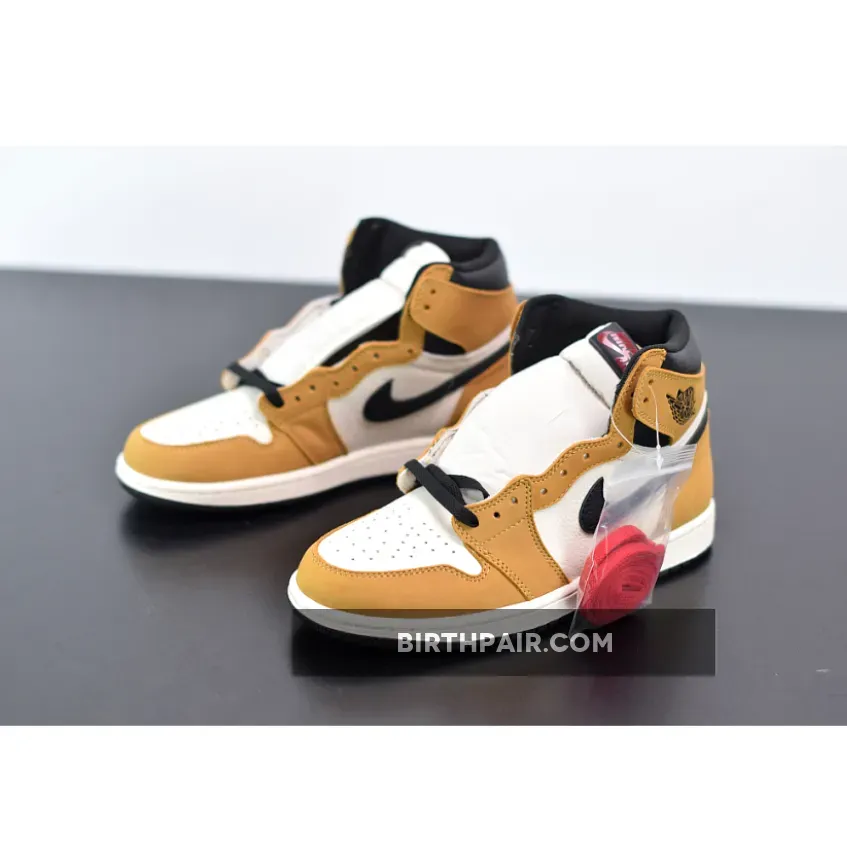 Jordan 1 Rookie Of The Year On Feet / Air Jordan 1 Retro High OG 'Rookie of the Year' Gold Harvest/Black-Sail