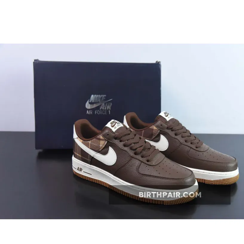 Nike Air Force 1 Low 'Cacao Plaid' - air jordan 4 cacao wow