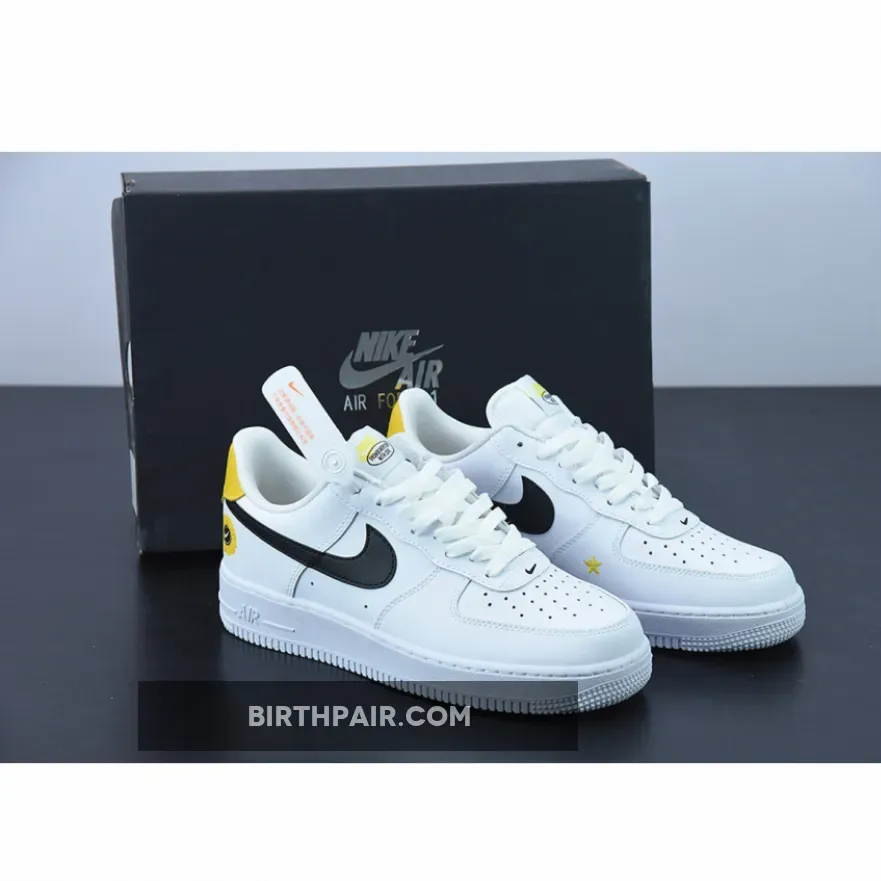 Nike Air Force 1 Low Have A Nike Day White/Black-Yellow DM0118-100 / black and yellow air force