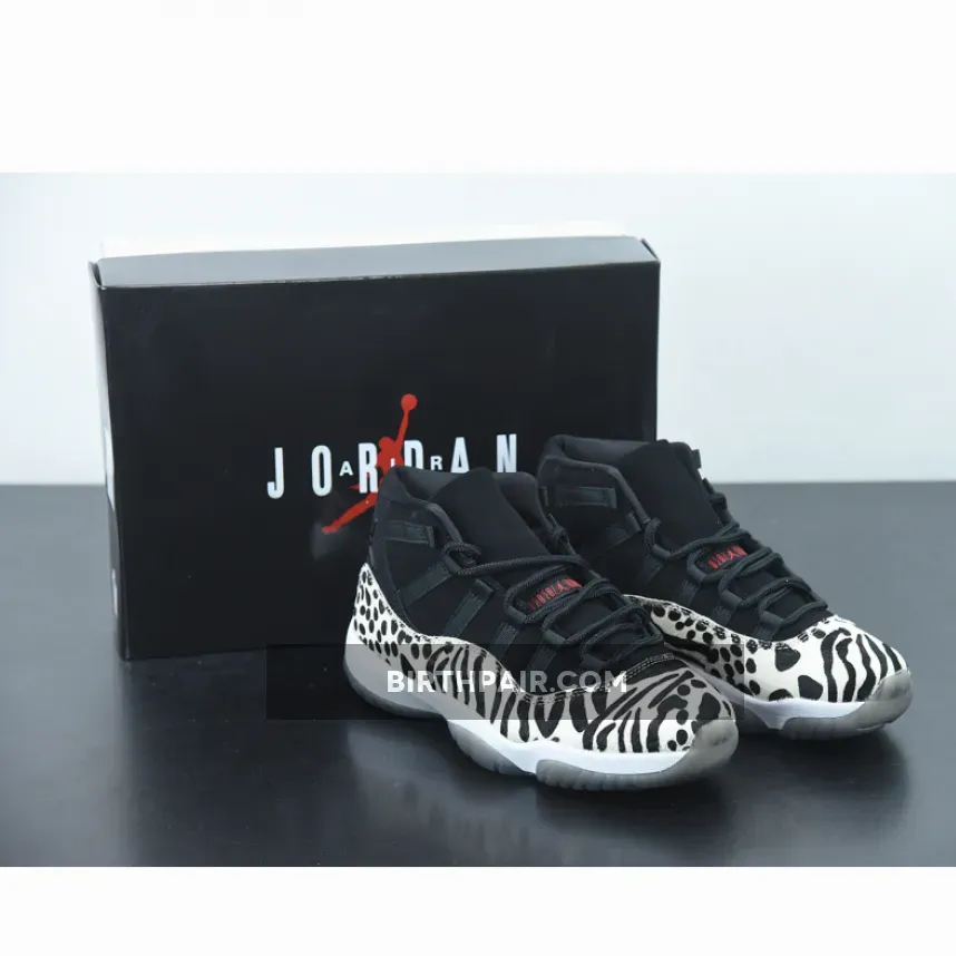 Air Jordan 11 'Animal Instinct' Black/Red-Sail-White / Zebra Jordan 11