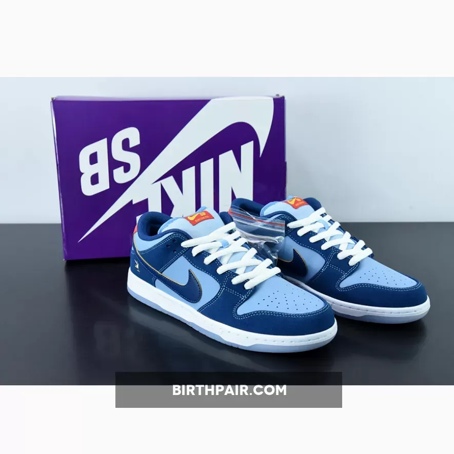 Why So Sad? x Nike SB Dunk Low Coastal Blue/Light Blue-Speed Yellow-University Red / Nike Sb Low Pro