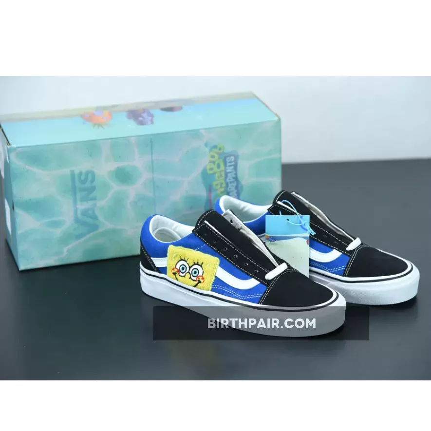 SpongeBob x Vans Old Skool Black Blue VN0A38G19XD - spongebob old skool vans