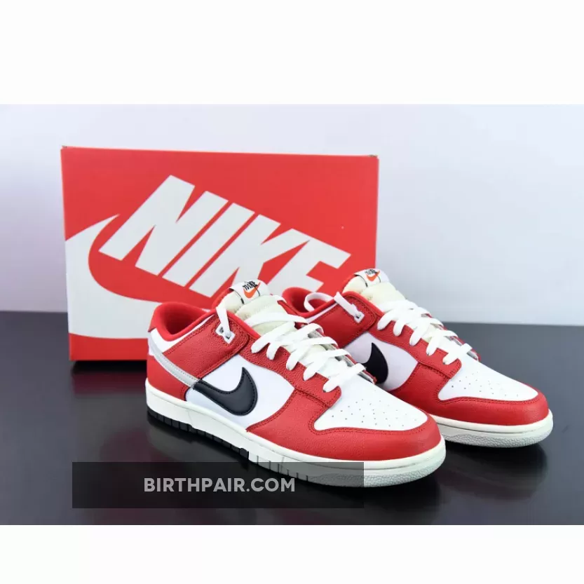 Chicago Split Low Dunks / Nike Dunk Low 'Chicago Split' University Red/Black-Light Silver-White