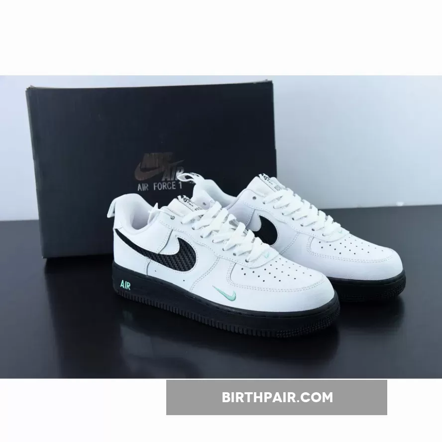 Nike Air Force 1 Cut-Out Swoosh White Washed Teal DR0155-100 / Air Force Ones Teal