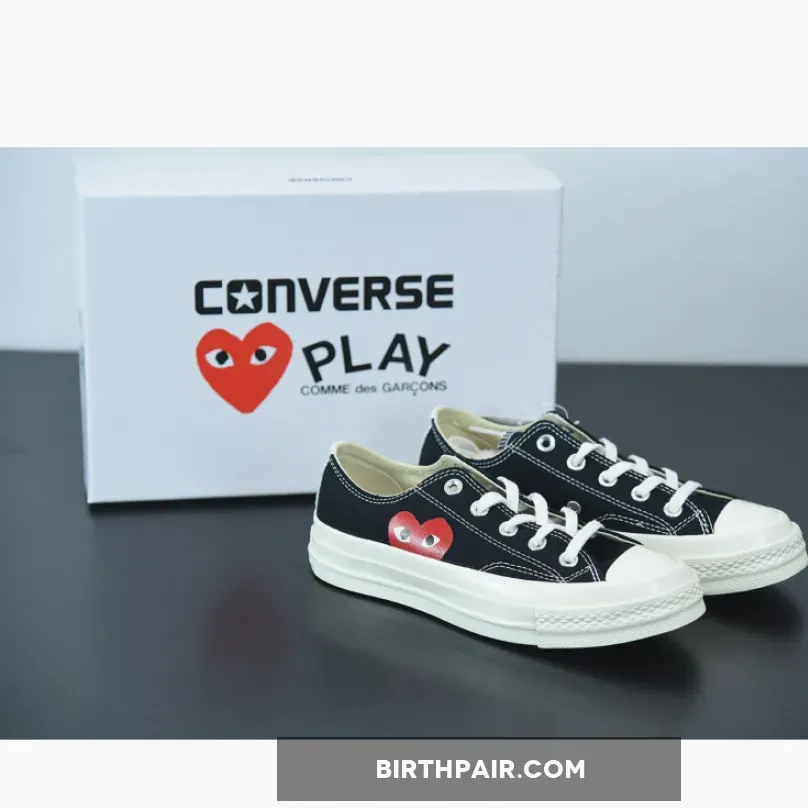 Comme De Garcons Converse Low CDG Play x Converse Chuck Taylor All-Star 70 Ox Black White