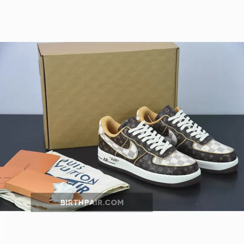 Nike Air Force 1 Brown White #nike air force brown and white
