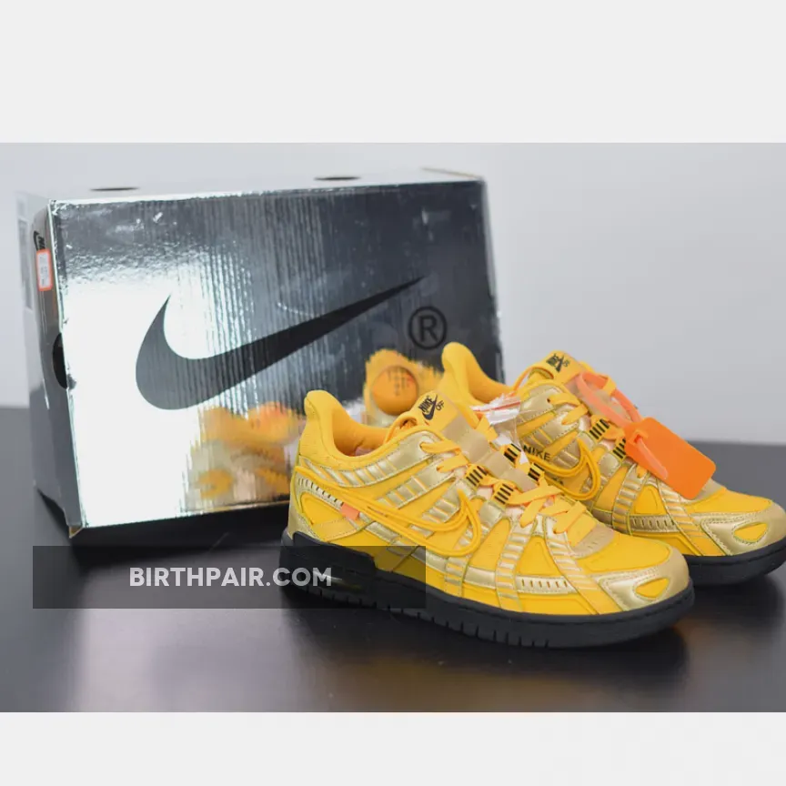 Off-White Nike Air Rubber Dunk University Gold off-white x air rubber dunk 'university gold'