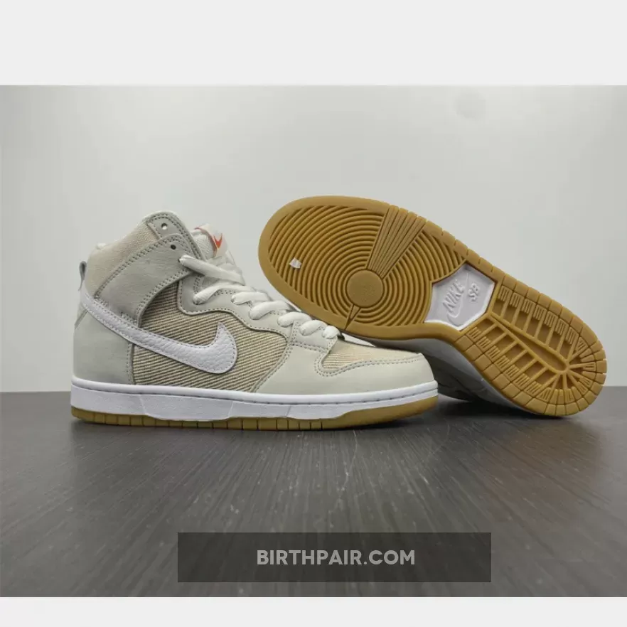 Nike SB Dunk High Unbleached White/Tan / Tan Green Dunk Low