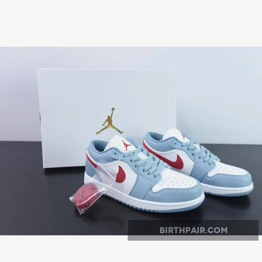 Air Jordan 1 Low White Grey Blue / Air Jordan 1 Low Blue Grey Dune Red