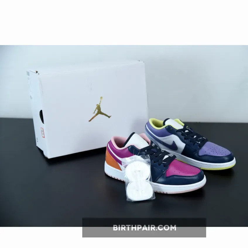 Mismatched Jordan 1 / Mismatched Air Jordan 1 Low Purple Magenta