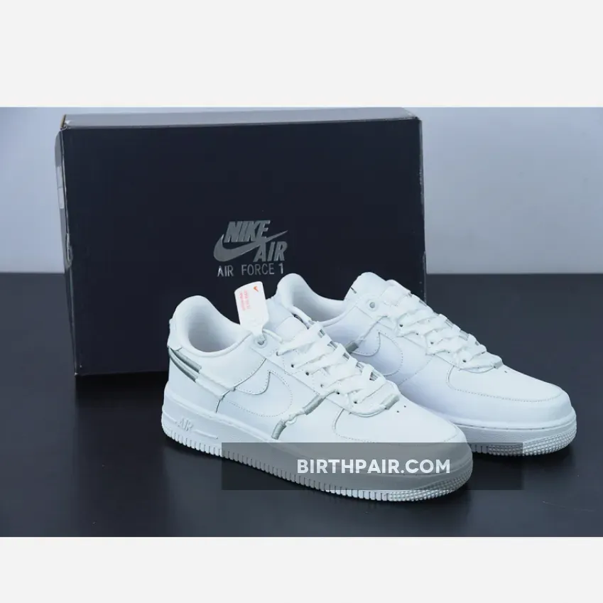 Nike Air Force 1 Low LX White Grey Adds Quirky Exterior Lacing