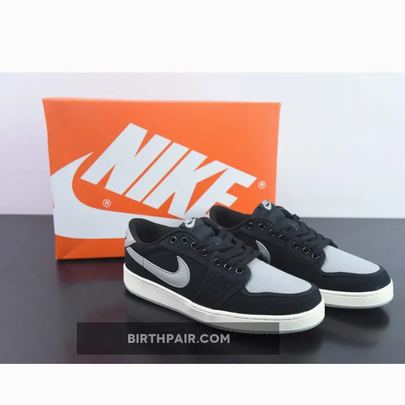 Air Jordan 1 KO Low Black/Sail/Medium Grey #aj1 shadow low