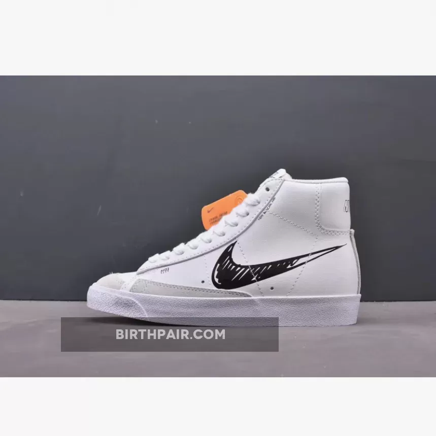 Nike Blazer Mid 77 Sketch White Black - blazer mid sketch