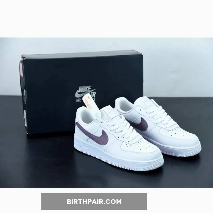 Nike With Purple Swoosh Nike Air Force 1 Low Glitter Swoosh Purple WMNS