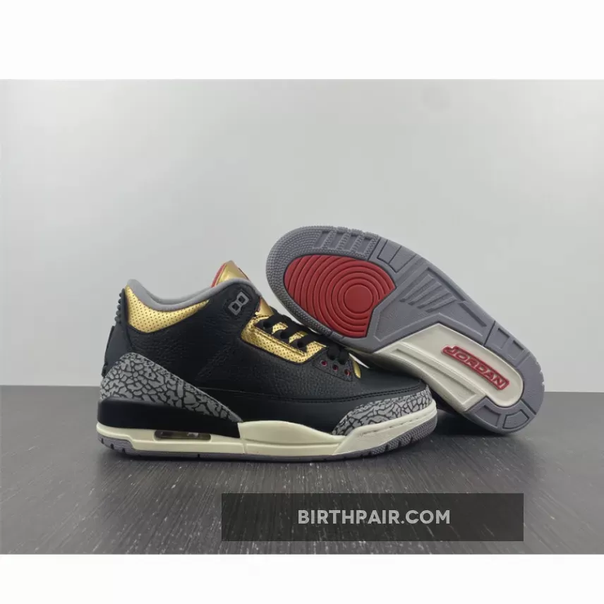 Air Jordan 3 Black/Fire Red-Metallic Gold-Cement Grey Jordan 10 Fire Red