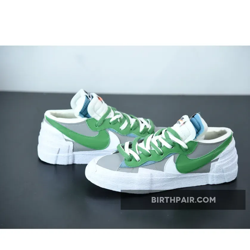 Blazers Low Green #Sacai x Nike Blazer Low Medium Grey/Classic Green-White