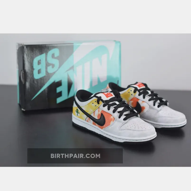 Tie Dye Dunk Nike SB Dunk Low 'Raygun Tie-Dye' White/Orange Flash BQ6832-101