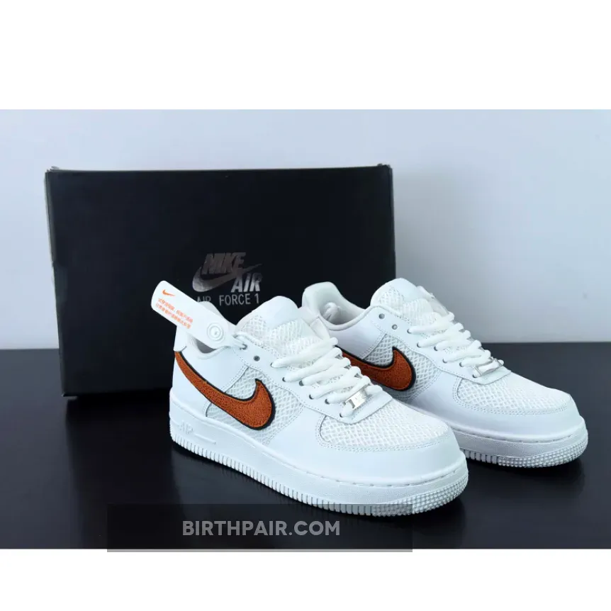 Nike Air Force 1 Low 'Basketball' Sail/Orange Trance / Air Force Ones 07 Womens