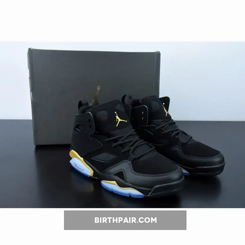 Black And Yellow Jordan Flights Jordan Flight Club 91 'Black Metallic Gold'