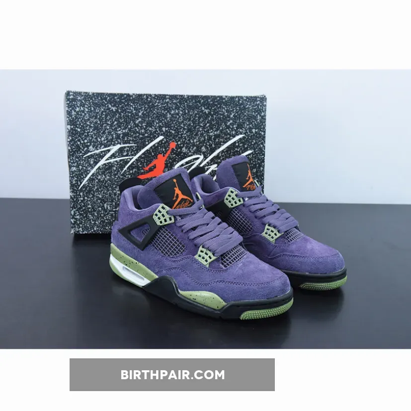 Cool Purple Shoes Air Jordan 4 Canyon Purple/Black-Alligator-Saftey Orange
