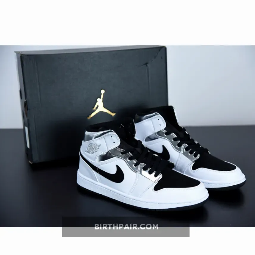 Air Jordan 1 Mid Alternate Think 16 #white and silver jordan 1