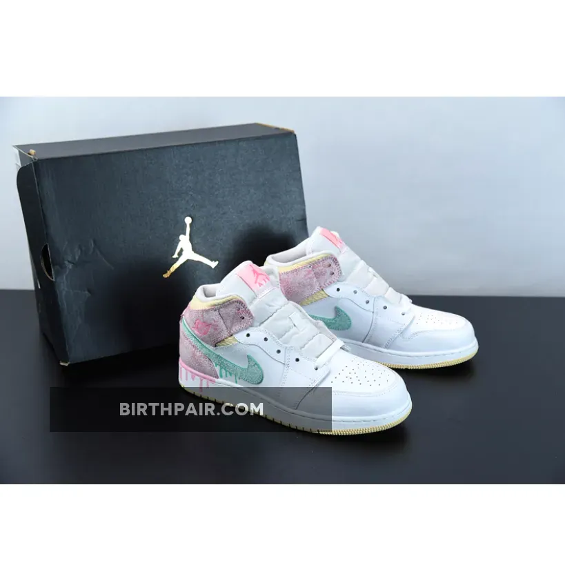 Air Jordan 1 Mid GS Paint Drip / Jordans Drip DD1666-100