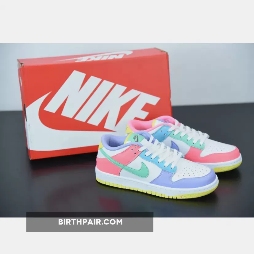 Easter Dunks Shirts / Nike Dunk Low Wmns 'Easter' White/Green Glow-Sunset Pulse