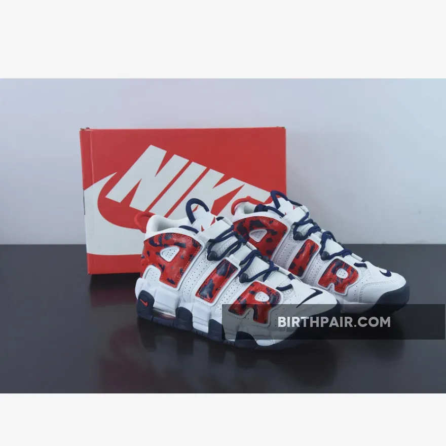 Nike Air More Uptempo 'USA Camo' White Blue Red CZ7885-100 - uptempo usa