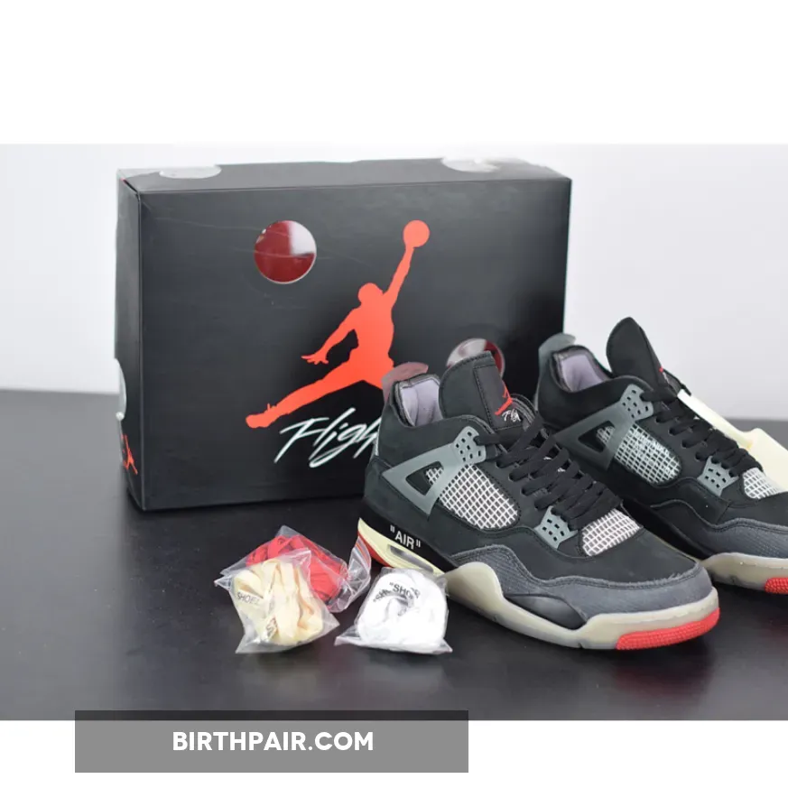 Off-White x Air Jordan 4 Bred Off White Air Jordan 4 Bred