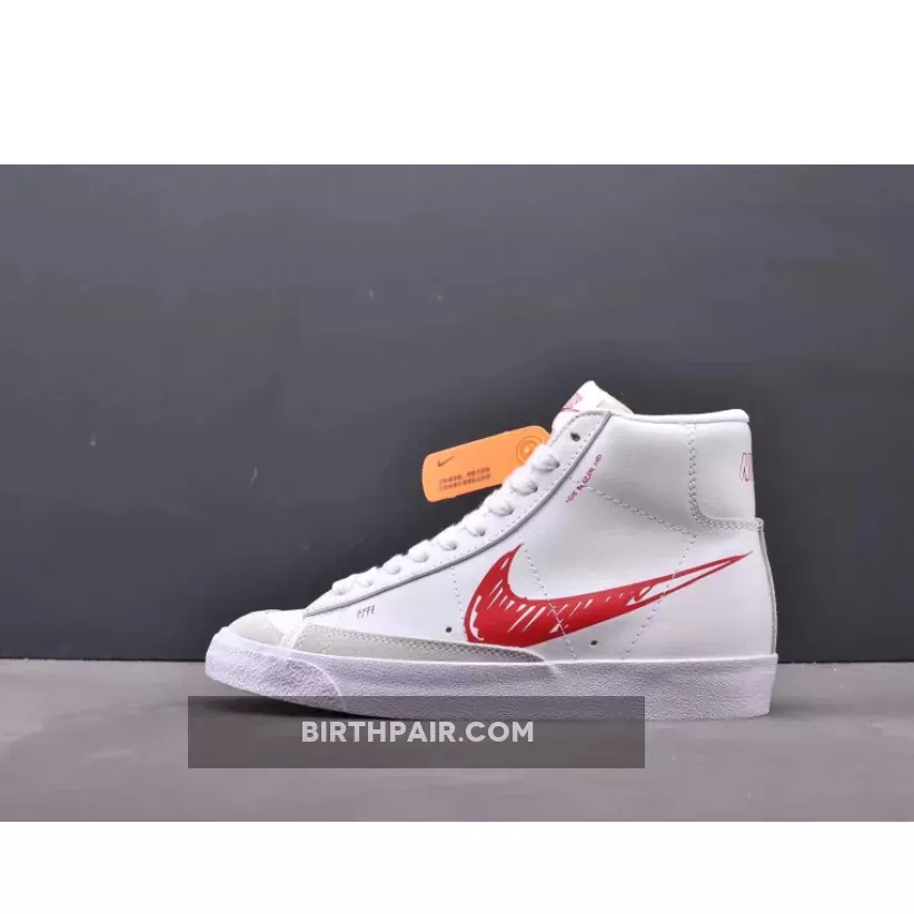 Nike Blazers Red Swoosh Nike Blazer Mid 77 Sketch White/University Red