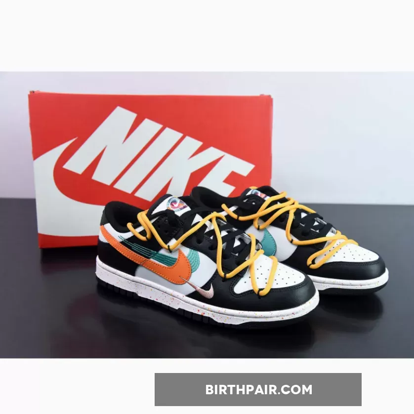 Custom Nike Dunk Low ‘Multiple Swooshes’ White/Rush Pink-Teal
