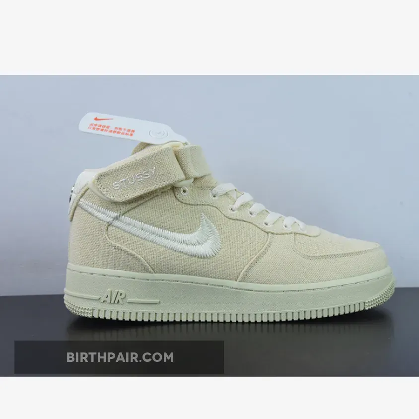 Stussy Af1 Mid Stussy x Nike Air Force 1 Mid 'Fossil Hemp'