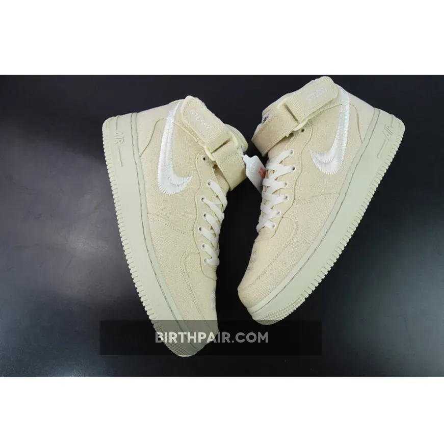 Stussy Af1 Mid Stussy x Nike Air Force 1 Mid 'Fossil Hemp'