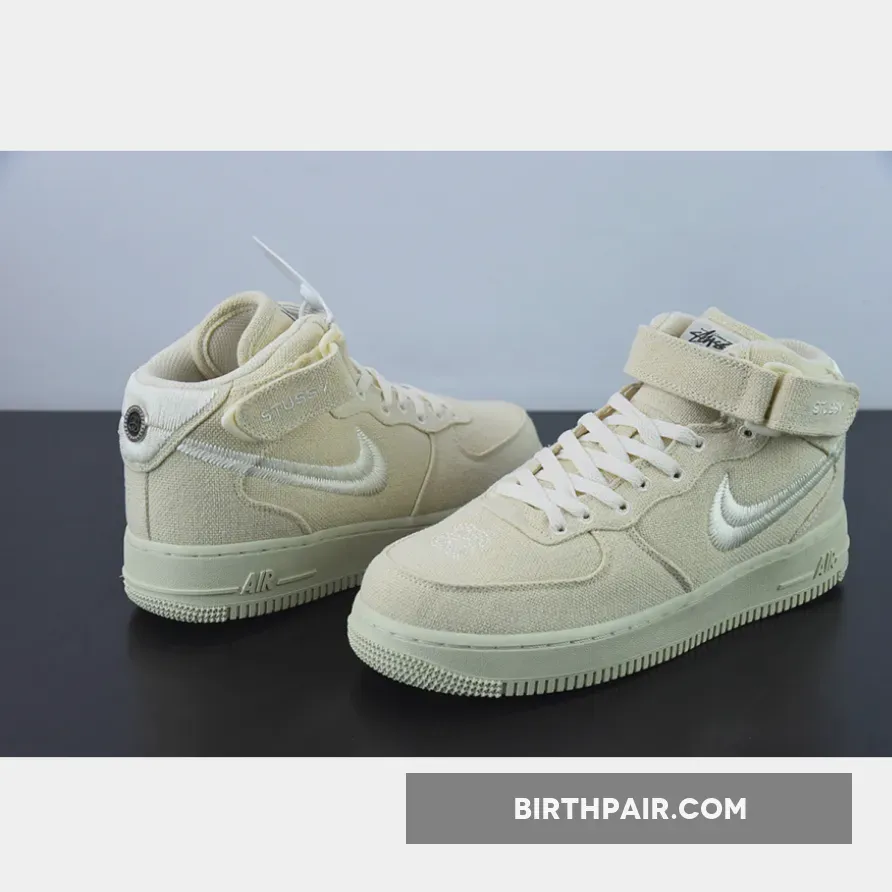 Stussy Af1 Mid Stussy x Nike Air Force 1 Mid 'Fossil Hemp'