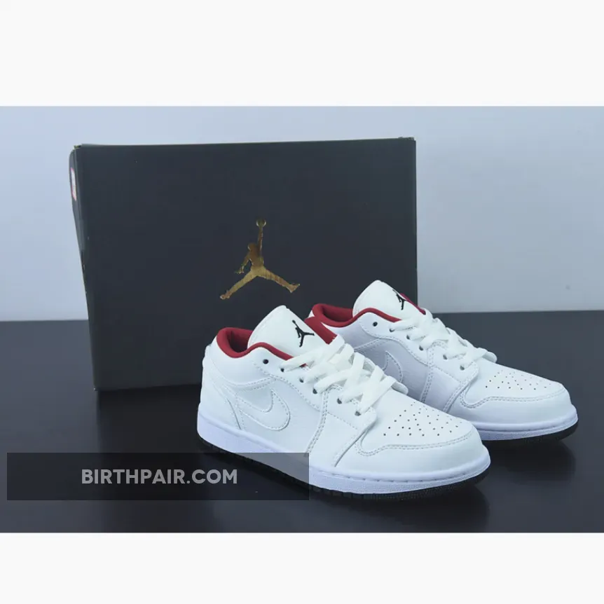 Air Jordan 1 Low GS White Red 553560-164