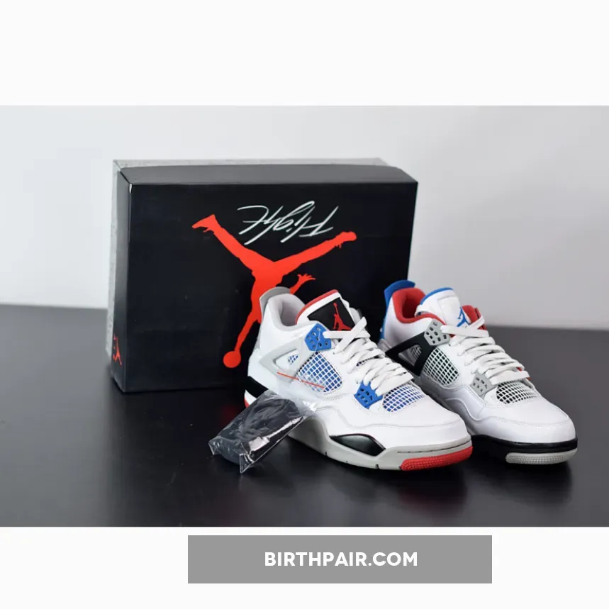 Jordan 4what The Air Jordan 4 Retro 'What The' White/Military Blue-Fire Red-Tech Grey